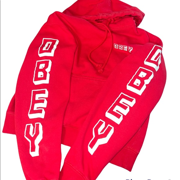 Red Obey Hoodie - Picture 2 of 3